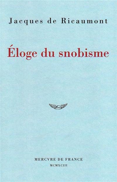 Eloge du snobisme