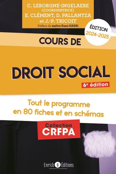 Cours de droit social 2024-2025 : tout le programme en 80 fiches et en schémas