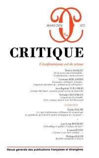 Critique, n° 922. L'éco-féminisme est de retour