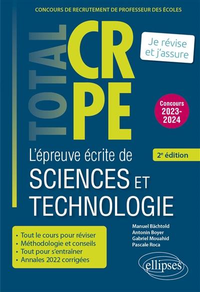 L'épreuve écrite de sciences et technologie : concours de recrutement de professeur des écoles : concours 2023-2024