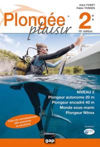 Plongée plaisir. Niveau 2 : plongeur autonome 20 m, plongeur encadré 40 m, monde sous-marin, plongeur Nitrox