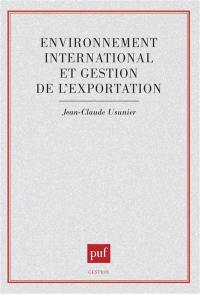 Environnement international et gestion de l'exportation