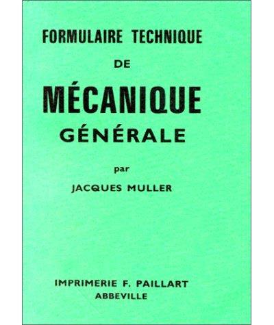 Formulaire technique de mécanique générale