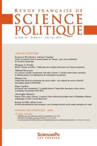 Revue française de science politique, n° 69-1. L'archive européenne