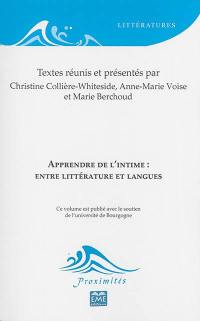 Apprendre de l'intime : entre littérature et langues