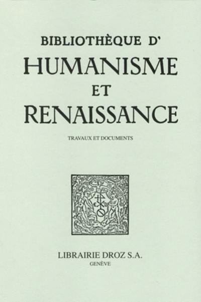 Bibliothèque d'humanisme et Renaissance, n° 83-1