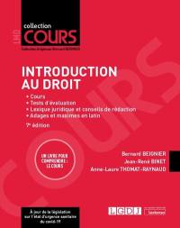 Introduction au droit : cours, premier semestre de L1