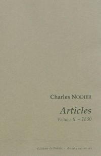 Articles. Vol. 2. 1830