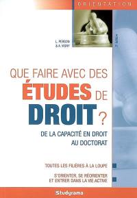 Que faire avec des études de droit ? : de la capacité en droit au doctorat