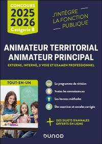 Animateur territorial, animateur principal : externe, interne, 3e voie et examen professionnel : concours 2025-2026, catégorie B