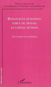 Ressources humaines, force de travail et capital humain : des notions aux pratiques