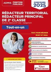 Rédacteur territorial, rédacteur principal de 2e classe : externe, interne et 3e voie, catégorie B : tout-en-un, concours 2025