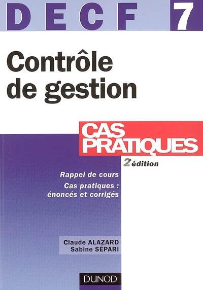 Contrôle de gestion, DECF épreuve n° 7 : cas pratiques