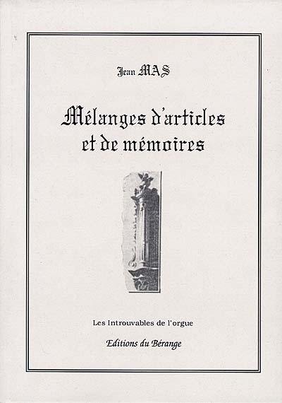 Mélanges d'articles et de mémoires