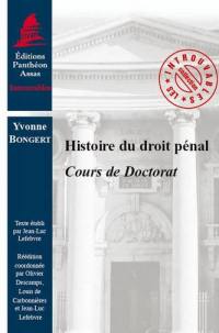 Histoire du droit pénal : cours de doctorat