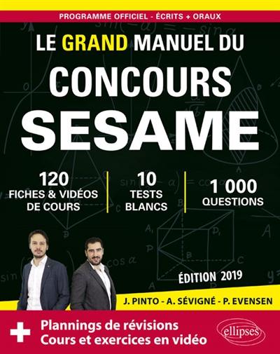 Le grand manuel du concours Sésame : 120 fiches & vidéos de cours, 10 tests blancs, 1.000 questions