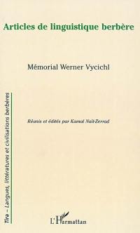 Articles de linguistique berbère : mémorial Werner Vycichl