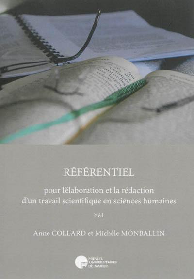 Référentiel pour l'élaboration et la rédaction d'un travail scientifique en sciences humaines