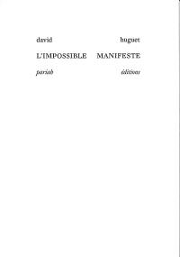 L'impossible manifeste