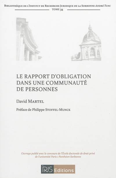 Le rapport d'obligation dans une communauté de personnes