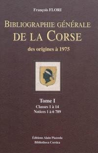 Bibliographie générale de la Corse : des origines à 1975