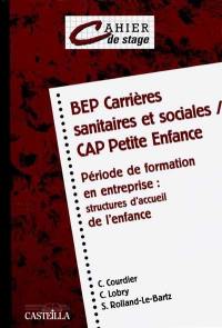 BEP carrières sanitaires et sociales, CAP petite enfance, période de formation en entreprise : structures d'accueil de l'enfance