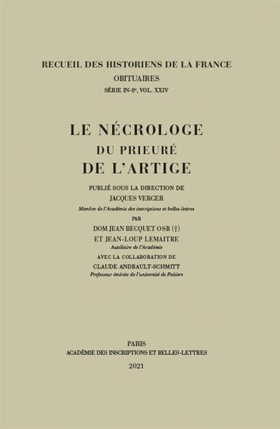 Le nécrologe du prieuré de l'Artige