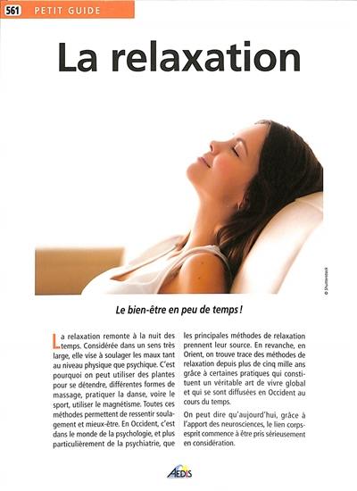 La relaxation : le bien-être en peu de temps !