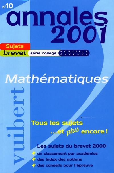 Mathématiques, série collège : sujets seuls