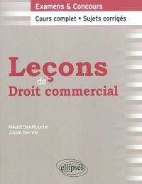 Leçons de droit commercial : cours complet et sujets corrigés