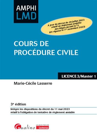 Cours de procédure civile : licence 3-master 1