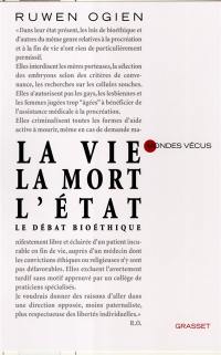 La vie, la mort, l'Etat : le débat bioéthique