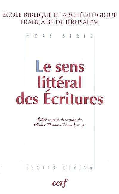 Le sens littéral des Ecritures