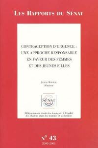 Contraception d'urgence : une approche responsable en faveur des femmes et des jeunes filles