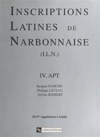 Inscriptions latines de Narbonnaise. Vol. 4. Apt