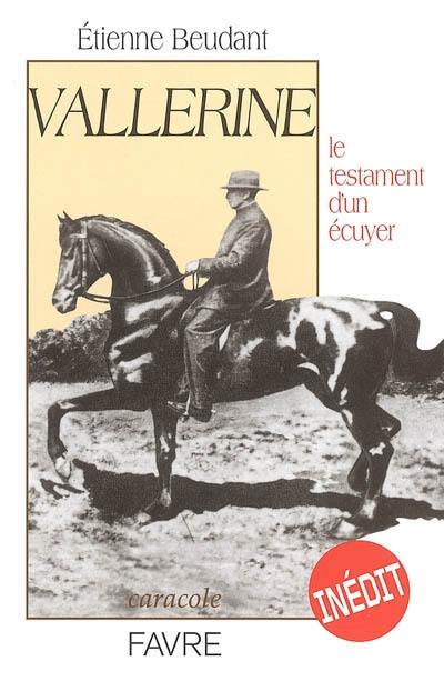 Vallerine : le testament d'un écuyer