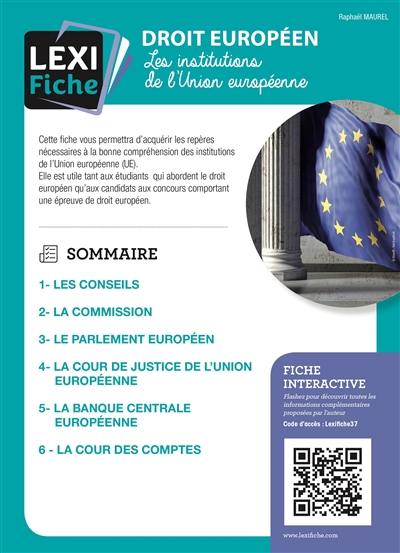 Droit européen : les institutions de l'Union européenne