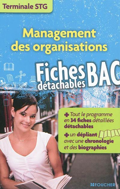 Management des organisations, terminale STG : fiches bac détachables