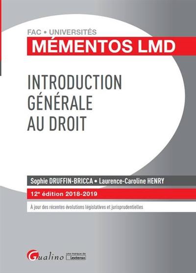 Introduction générale au droit : 2018-2019