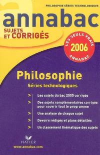 Philosophie : séries technologiques STT, STI, STL, SMS, STI Arts appliqués, F11, F12