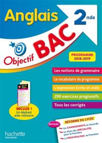 Anglais 2de : programme 2018-2019