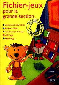 Fichier-jeux pour la grande section : parcours et labyrinthes, images cachées, construction d'images, coloriage, découpage...