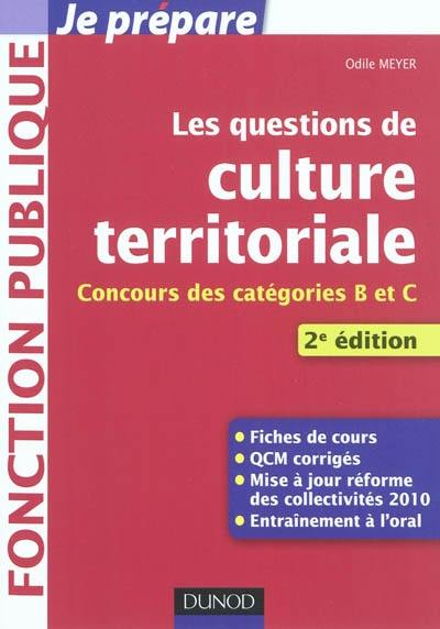 Les questions de culture territoriale : concours des catégories B et C