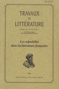 Travaux de littérature, n° 8. La culpabilité dans la littérature française