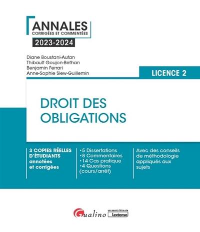 Droit des obligations : licence 2 : 2023-2024