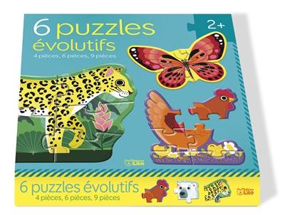 6 puzzles évolutifs : 4 pièces, 6 pièces, 9 pièces