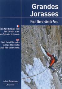 Grandes Jorasses : face Nord : face Nord toutes les voies, face Est voies neige et mixte, face Sud voies de descente. Grandes Jorasses : North face : North face all the routes, East face snow and mixed routes, South face descent routes