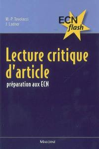 Lecture critique d'article : préparation aux ECN