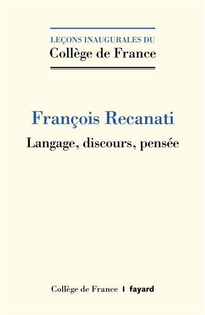 Langage, discours, pensée