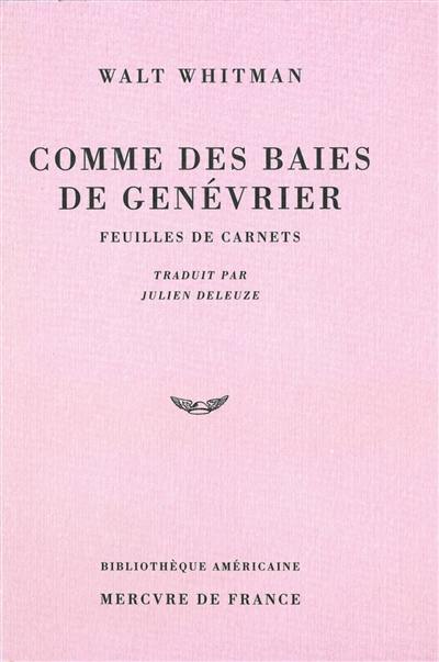 Comme des baies de genévrier : feuilles de carnets